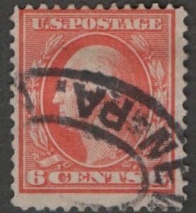 Scott# 336 "WASHINGTON" USED, NEW CASTLE, PA DOUBLE OVAL CANCEL