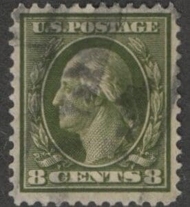 Scott# 337 "WASHINGTON" DLWMK, USED, LITE FACE FREE CANCEL