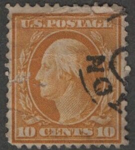 Scott# 338 "WASHINGTON" USED, BOSTON DOUBLE OVAL CANCEL