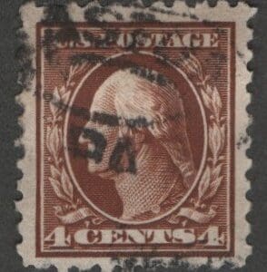 Scott# 334 "WASHINGTON" USED, DBL OVAL CANCEL, NICELY CENTERED