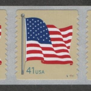 Scott# 4189 "FLAG" MNH DIE CUT 11 PNC7, PLATE# V11111, SPACE BETWEEN STAMPS