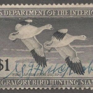 Scott# RW14 "DUCK STAMP" 1947 "SNOW GEESE" USED