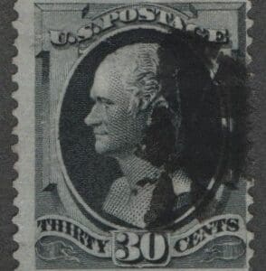Scott # 190 "HAMILTON" USED, FANCY CORK CANCEL, NICELY CENTERED