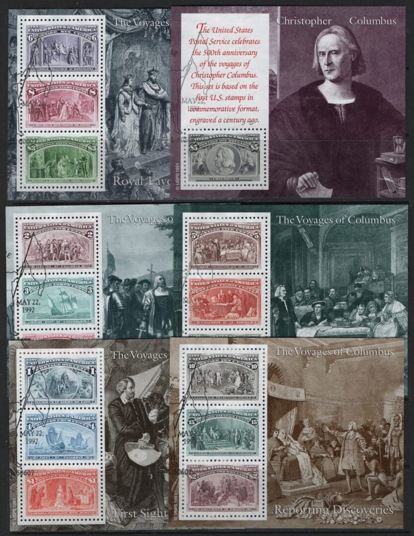 Scott# 2624-29 "VOYAGES of COLUMBUS SS (6) USED-FIRST DAY CANCELS
