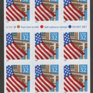 Scott# 2920a "FLAG OVER PORCH" MNH BOOKLET PANE (20) P# V23432