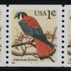 Scott# 3044 "AMERICAN KESTREL" MNH PNC5 PLATE# 1111 BYCM, D PRESS