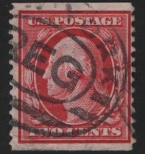 Scott# 353 "WASHINGTON" VERTICAL PERF 12, NY REGISTRATION CANCEL
