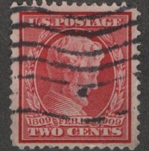 Scott# 367 "LINCOLN MEMORIAL ISSUE" FLAG CANCEL, NICELY CENTERED