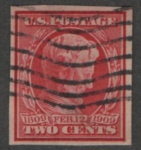 Scott# 368 "LINCOLN MEMORIAL" USED IMPERF, FLAG CANCEL