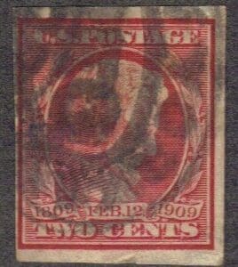 Scott# 368 LINCOLN MEMORIAL ISSUE. USED, NEW YORK DBL OVAL CANCEL