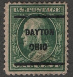 Scott# 374 "FRANKLIN" DAYTON, OHIO PRECANCEL, NICELY CENTERED
