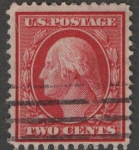 Scott# 375 "WASHINGTON" USED, BAR GRID CANCEL, NICELY CENTERED