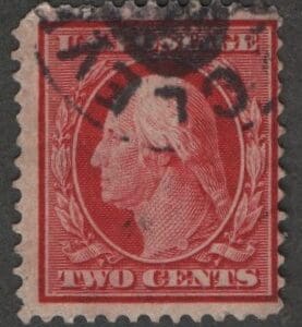 Scott# 375 "WASHINGTON" USED, CLEVELAND DOUBLE OVAL CANCEL
