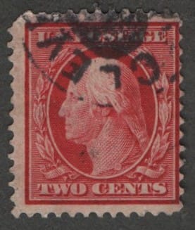 Scott# 375 "WASHINGTON" USED, CLEVELAND DOUBLE OVAL CANCEL