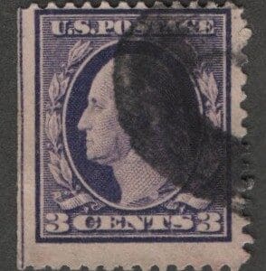 Scott# 376 "WASHINGTON" USED, BLIND DOUBLE OVAL CANCEL