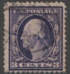Scott# 376 "WASHINGTON" USED, DBL OVAL CANCEL, NICELY CENTERED