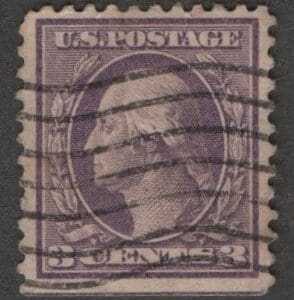 Scott# 376 "WASHINGTON" USED, FLAG CANCEL, VERY NICELY CENTERED