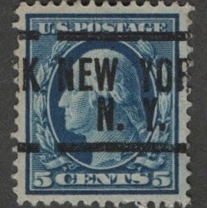Scott# 378 "WASHINGTON" USED, N.Y. PRECANCEL, NICELY CENTERED