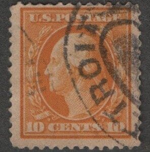 Scott# 381 "WASHINGTON" USED PERF 12, DETROIT DOUBLE OVAL CANCEL
