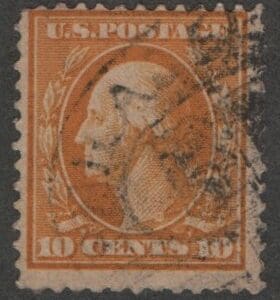 Scott# 381 "WASHINGTON" USED PERF 12, RPO (RAILWAY) CANCEL