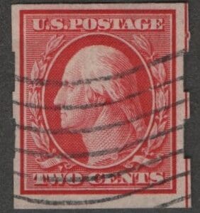Scott# 384 "WASHINGTON" USED, SCHERMACK TYPE III, FLAG CANCEL