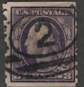 Scott# 394 "WASHINGTON" PERF 8.5, DBL OVAL CANCEL * SEE DETAILS *