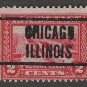 Scott# 398 "PANAMA CANAL" USED, CHICAGO , IL. PRECANCEL