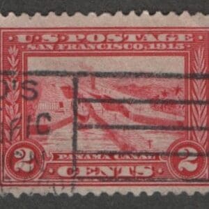 Scott# 398 "PANAMA CANAL" USED, PACIFIC EXPO BOX GRID CANCEL