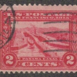 Scott# 398 "PANAMA CANAL" USED, N.Y. CDS & FLAG CANCELS