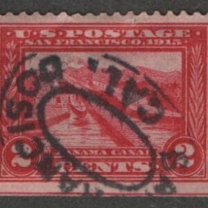 Scott# 398 "PANAMA CANAL" USED, SAN FRANCISCO DBL OVAL CANCEL