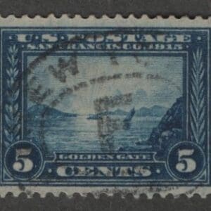 Scott# 399 PANAMA PACIFIC-GOLDEN GATE, NEW YORK DBL OVAL CANCEL