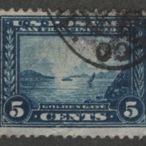 Scott# 399 PANAMA PACIFIC-GOLDEN GATE, SAN FRAN DBL OVAL CANCEL