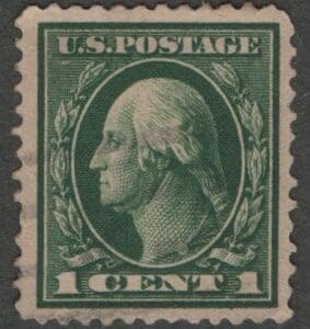 Scott# 405 WASHINGTON USED, LITE CANCEL, VERY NICELY CENTERED