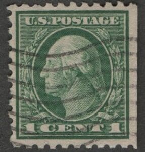Scott# 405b "WASHINGTON" USED BOOKLET SINGLE, FLAG CANCEL