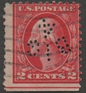 Alternative view of Scott# 406 "WASHINGTON" USED WITH B139 BIG 4 RAILROADS PERFIN