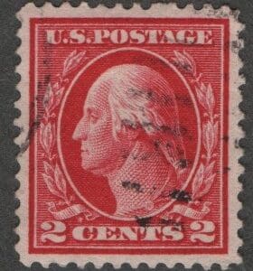 Scott# 406 "WASHINGTON" USED, DUPLEX+CDS CANCELS, NICELY CENTERED
