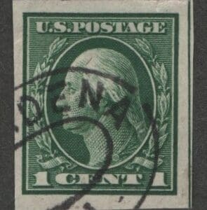 Scott# 408 "WASHINGTON" USED, PASADENA DOUBLE OVAL CANCEL