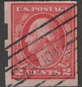 Scott# 409 "WASHINGTON" SCHERMACK TYPE III PERFS, BAR GRID CANCEL