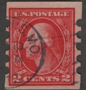 Scott# 409 "WASHINGTON" MAILOMETER TYPE IV, ST LOUIS CDS CANCEL