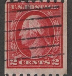 Scott# 411 "WASHINGTON" USED, BAR GRID CANCEL, NICELY CENTERED