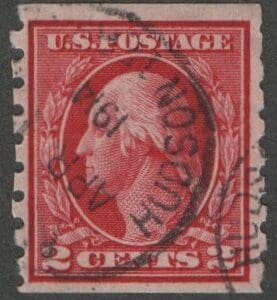 Scott# 413 "WASHINGTON" USED SLWMK COIL, HUDSON, N.Y. CDS CANCEL