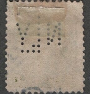 Scott# 414 "FRANKLIN" USED WITH N113 PERFIN NY LIFE INSURANCE CO. - Image 2