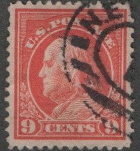 Scott# 415 "FRANKLIN" USED PERF 12, REGISTRATION CANCEL