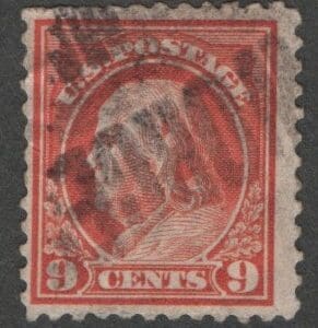 Scott# 415 "FRANKLIN" USED PERF 12, WORCESTER MASS CANCEL