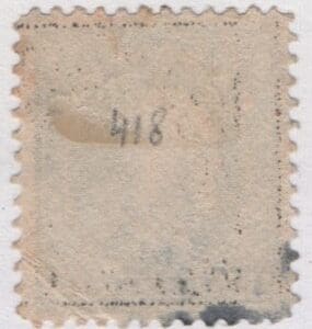 Alternative view of Scott# 418 "FRANKLIN" USED PERF 12, SLWMK, OBLITERATION CANCEL