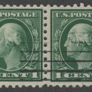 Scott# 424d WASHINGTON USED BKLET PAIR, BAR CANCEL *SEE DETAILS*