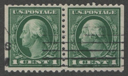 Scott# 424d WASHINGTON USED BKLET PAIR, BAR CANCEL *SEE DETAILS*
