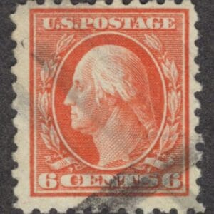 Scott# 429 "WASHINGTON" USED FLAT PLATE PERF 10 WITH A BAR CANCEL