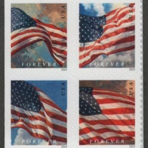 Scott# 5883-86 "2024 FLAGS" MNH APU BKLT BLOCK(4) NICELY CENTERED