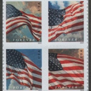 Scott# 5887-90 "2024 FLAGS" MNH BCA BKLT BLOCK(4) NICELY CENTERED
